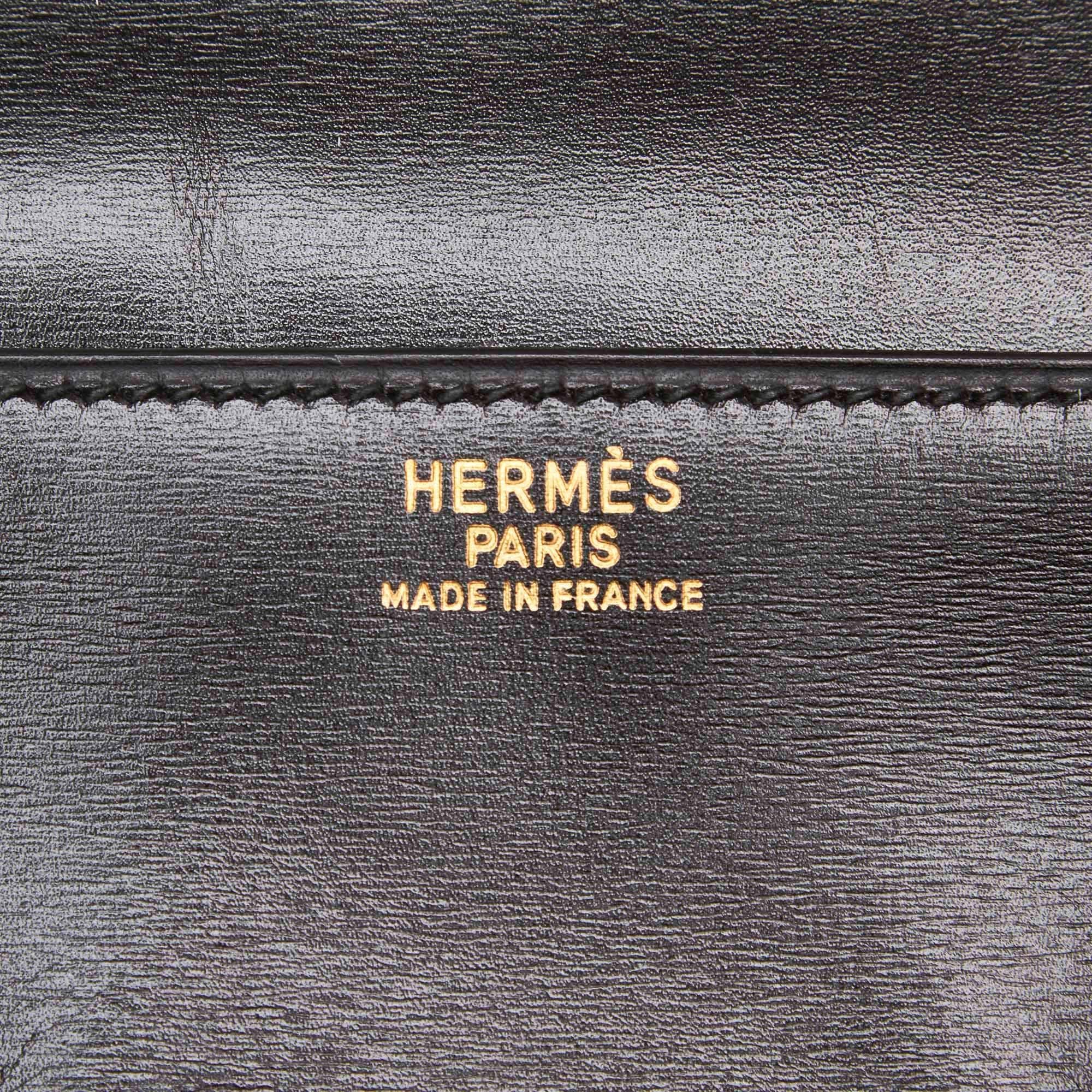 Vintage Authentic Hermes Black Box Quirus Business Bag France LARGE  2