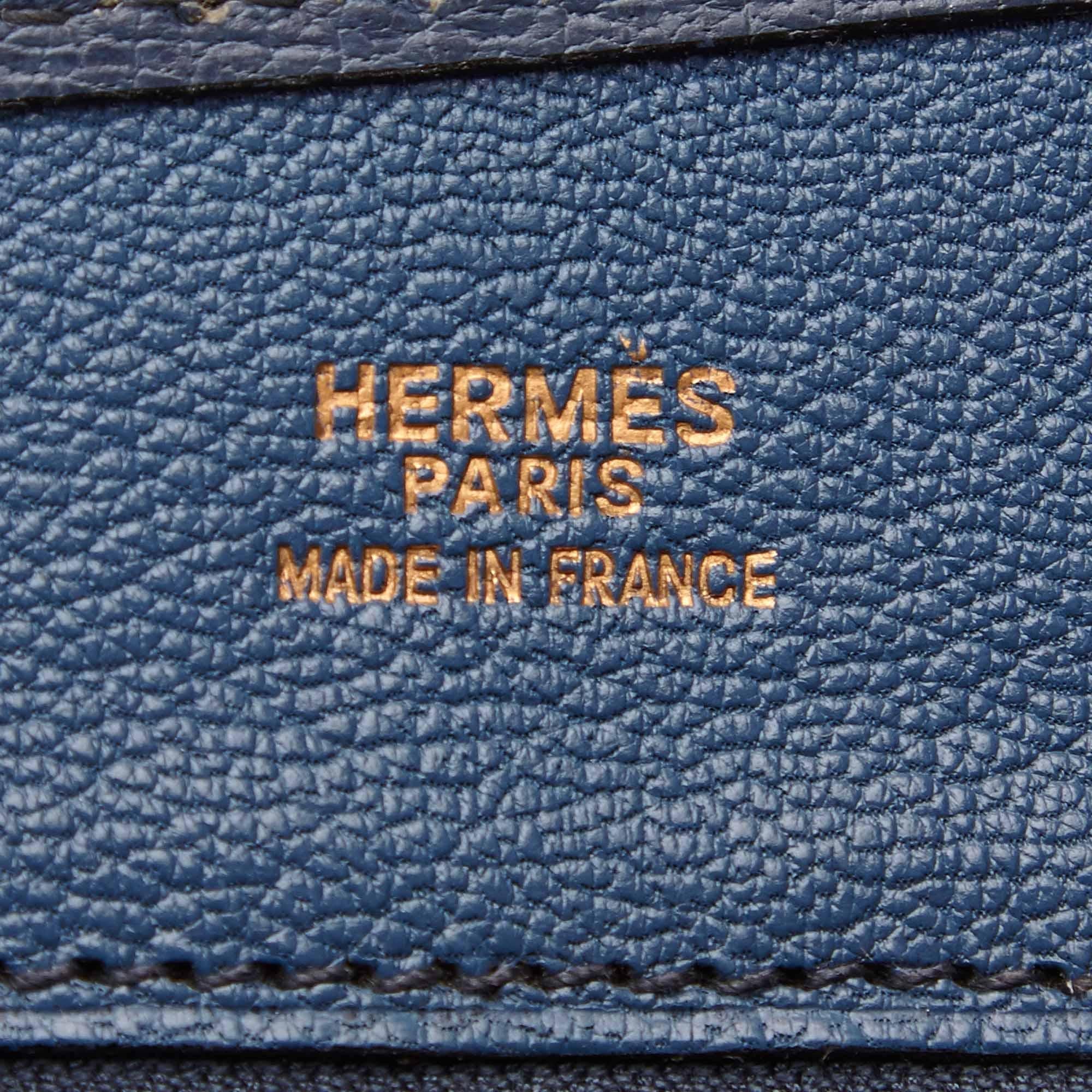 Vintage Authentic Hermes Blue Leather Nami Bag France LARGE  1