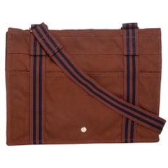 Vintage Authentic Hermes Brown Fourre Tout Besace MM France MEDIUM 