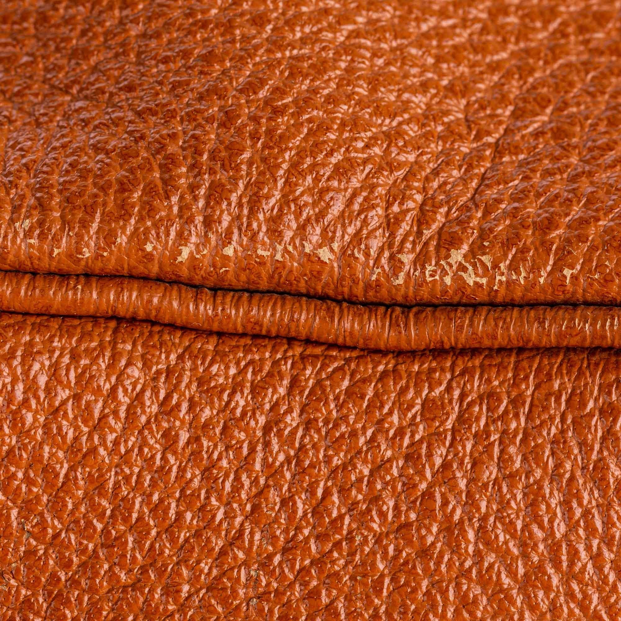 Vintage Authentic Hermes Brown Leather Valise Galop 50 France LARGE  For Sale 5