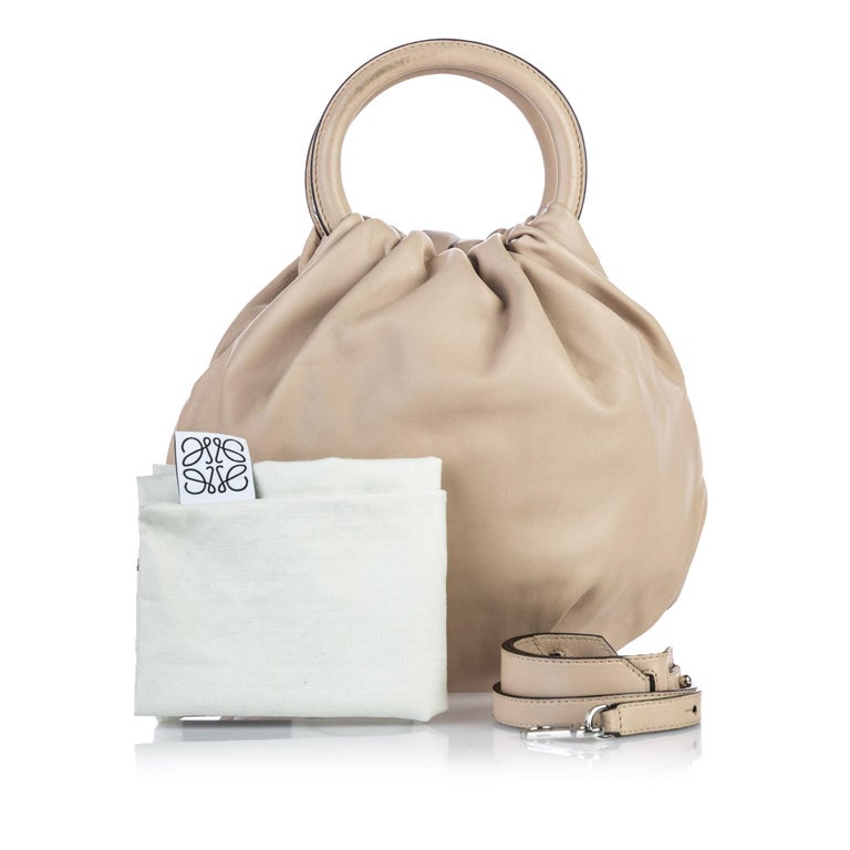 Vintage Authentic Loewe Brown Leather Bounce Satchel SPAIN w Dust Bag