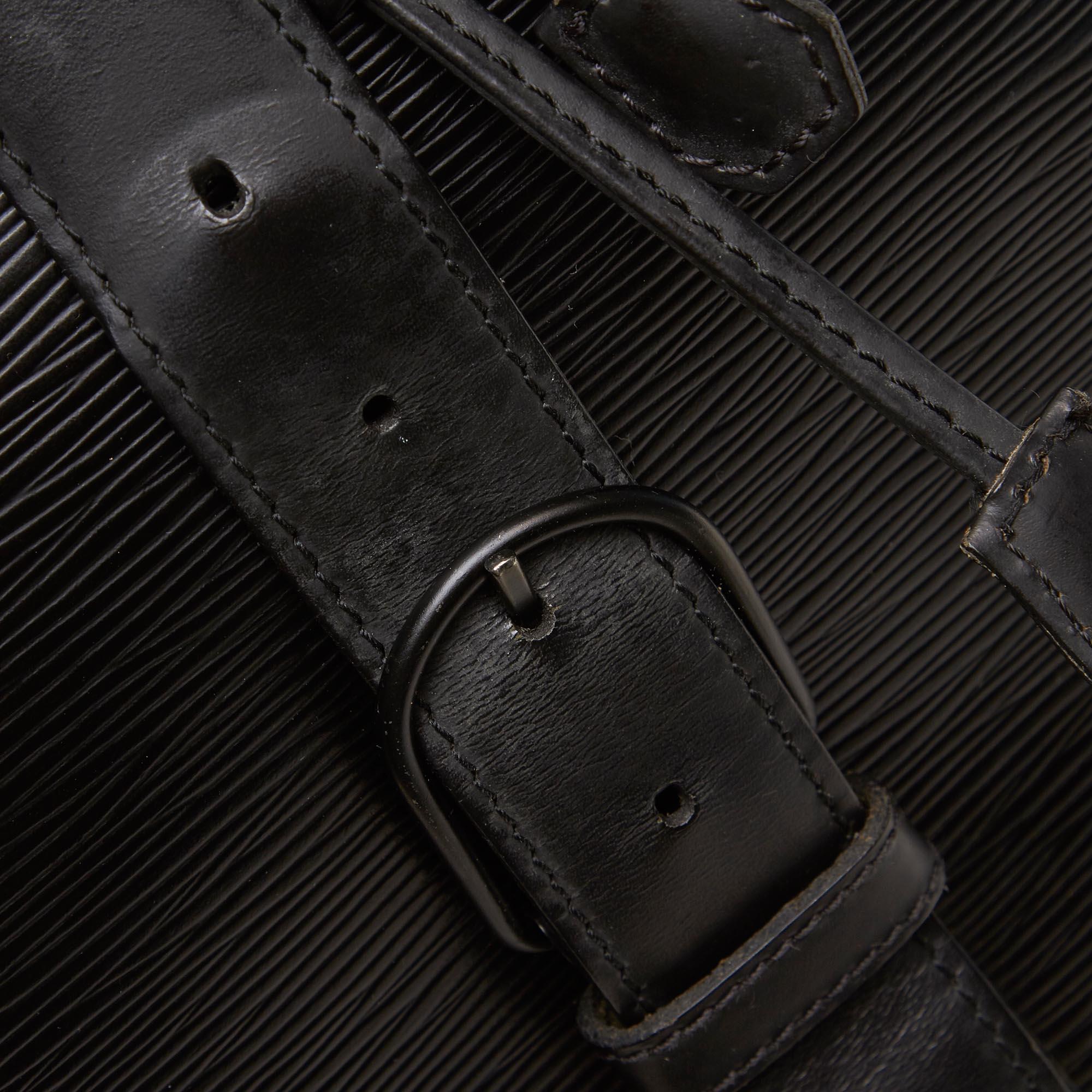 Vintage Authentic Louis Vuitton Black Epi Leather Sac a Dos France LARGE  For Sale 6