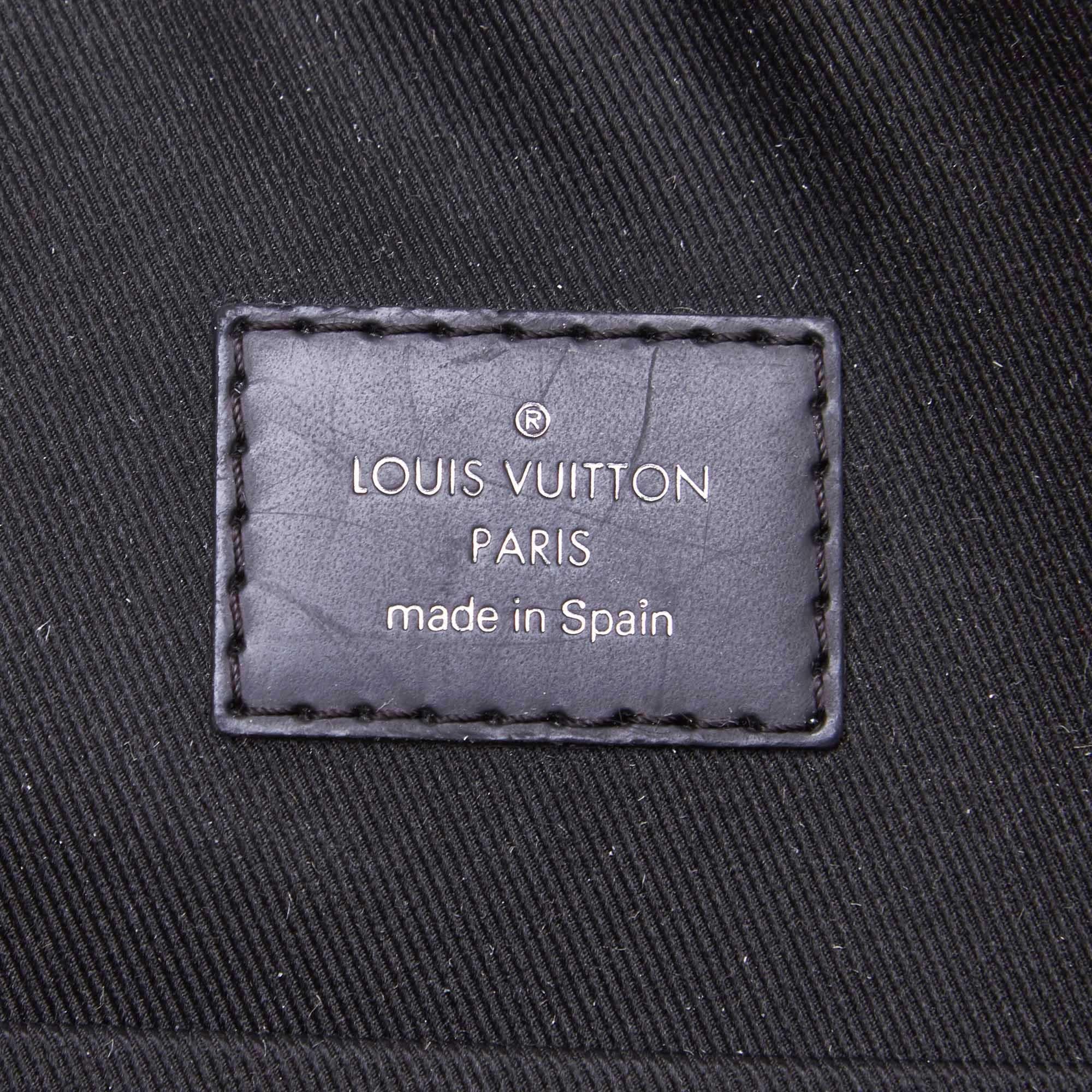 Vintage Authentic Louis Vuitton Black Graphite Dayton Reporter PM Spain SMALL  For Sale 2