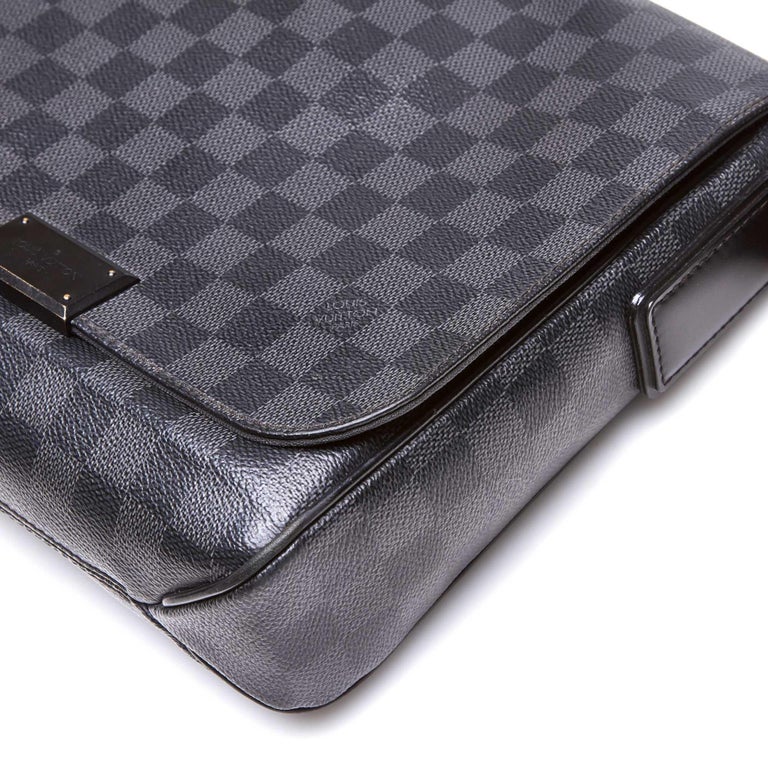 Vintage Authentic Louis Vuitton Black Graphite District PM France SMALL For Sale at 1stdibs