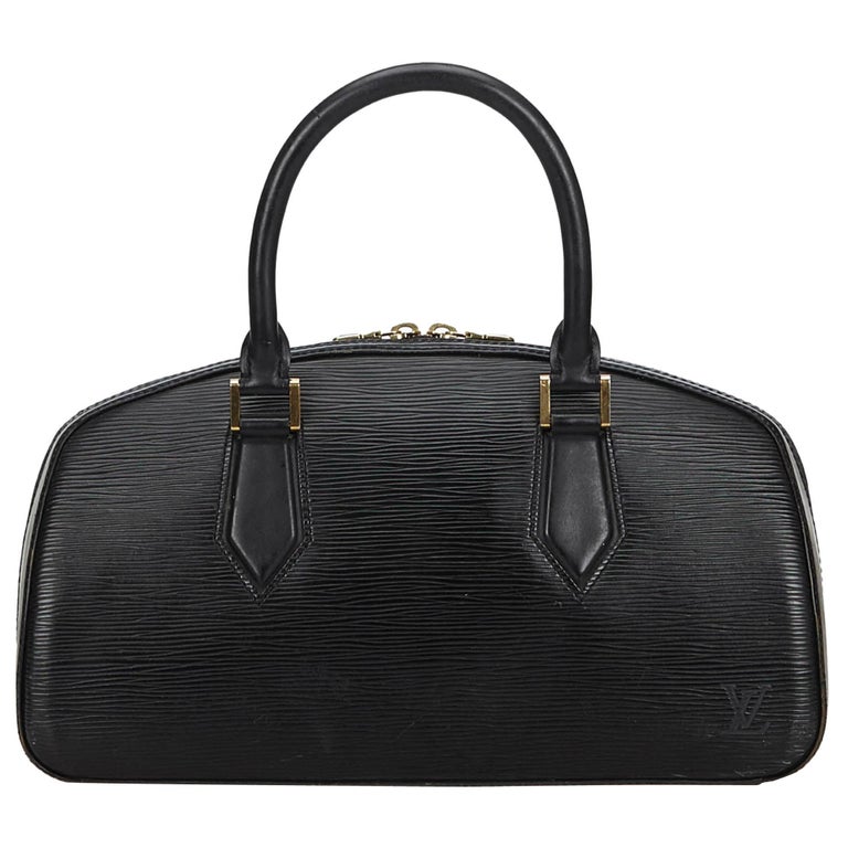 Vintage Authentic Louis Vuitton Black Jasmine France w Dust Bag MEDIUM For Sale at 1stdibs