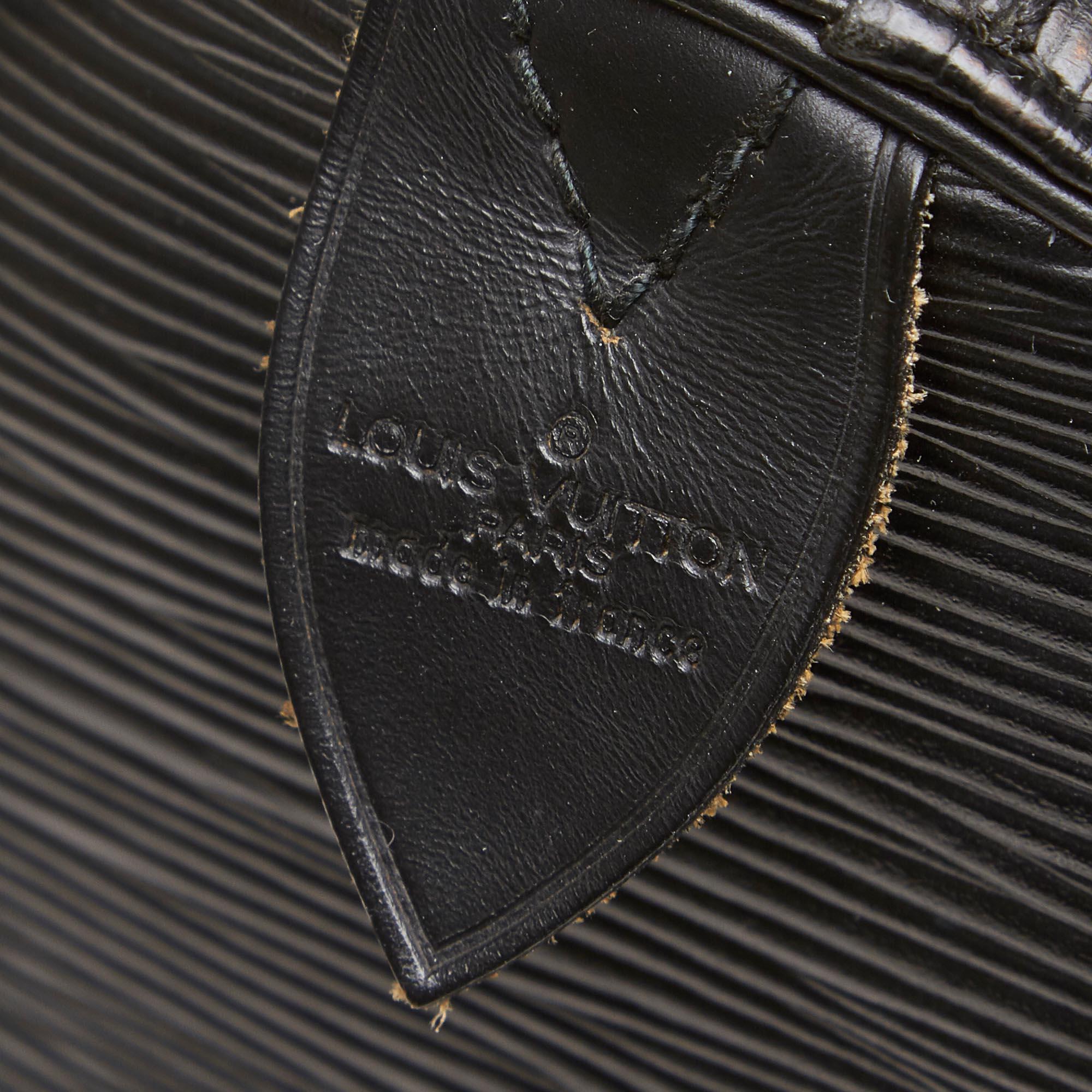 Vintage Authentic Louis Vuitton Black Keepall 45 France w Padlock Padlock LARGE  2