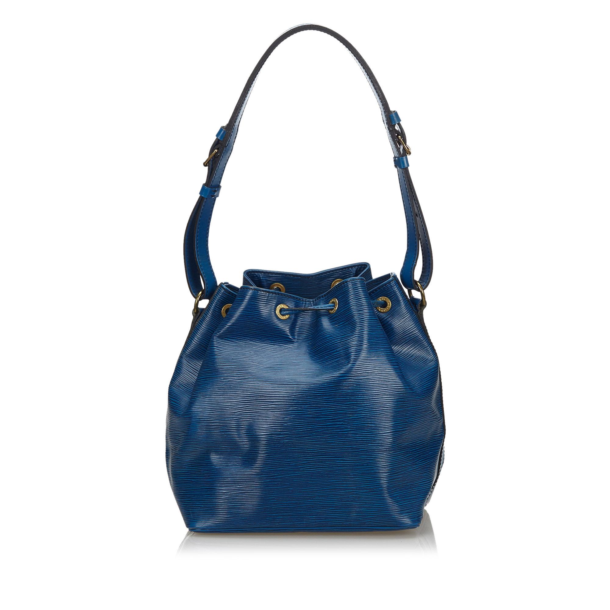Vintage Authentic Louis Vuitton Blue Epi Leather Petit Noe France SMALL  In Good Condition For Sale In Orlando, FL
