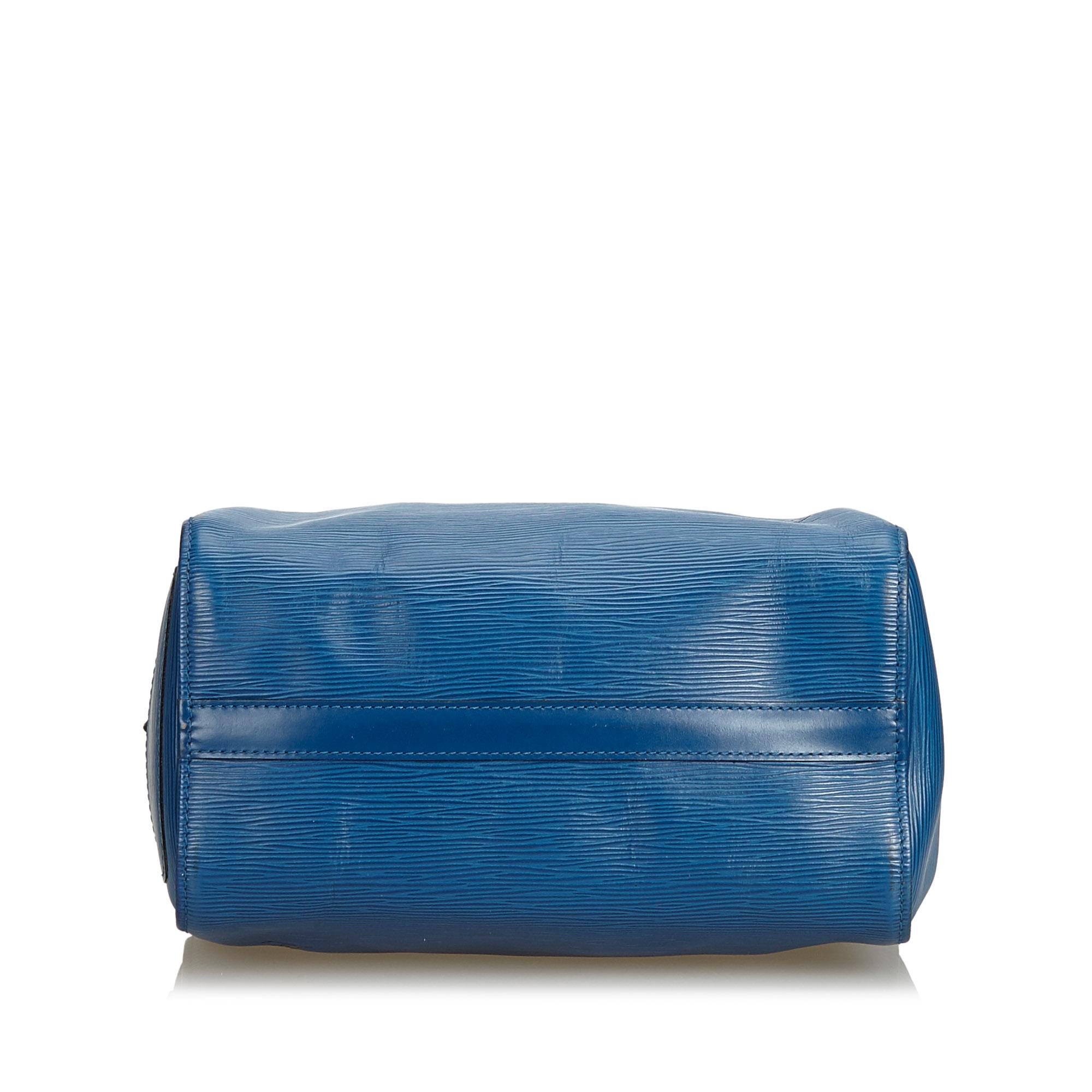 Women's Vintage Authentic Louis Vuitton Blue Epi Leather Speedy 25 France MEDIUM 