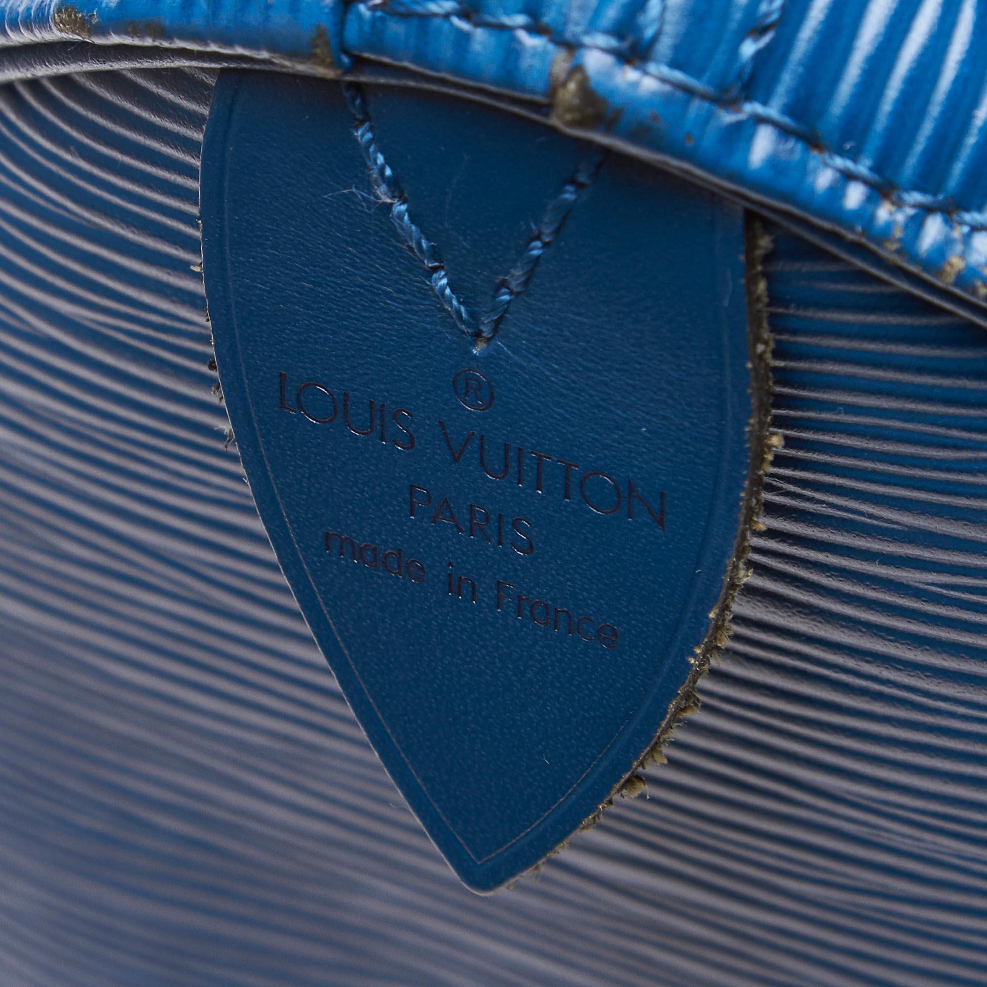 Vintage Authentic Louis Vuitton Blue Epi Leather Speedy 25 France MEDIUM  2