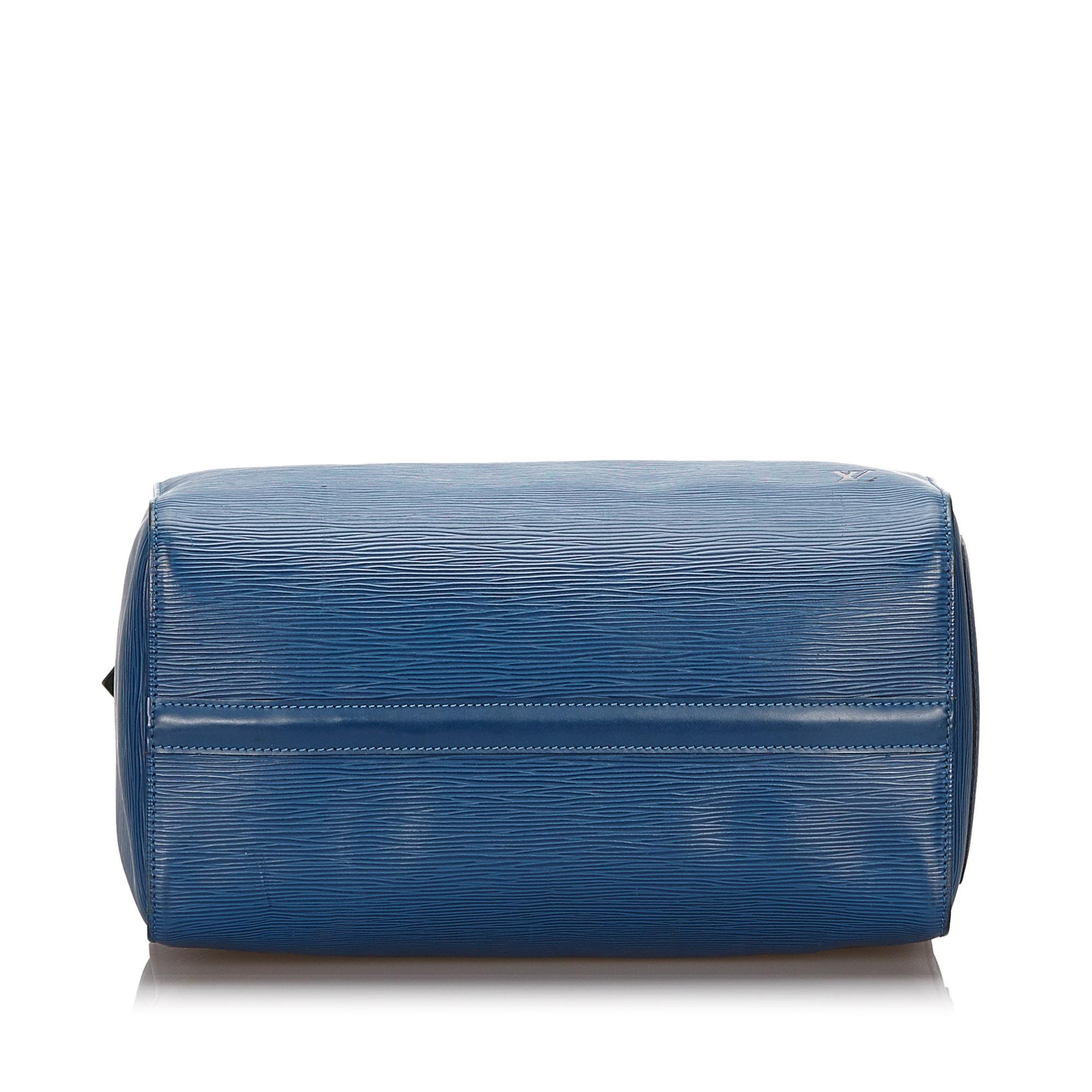 Women's Vintage Authentic Louis Vuitton Blue Epi Leather Speedy 30 France MEDIUM  For Sale