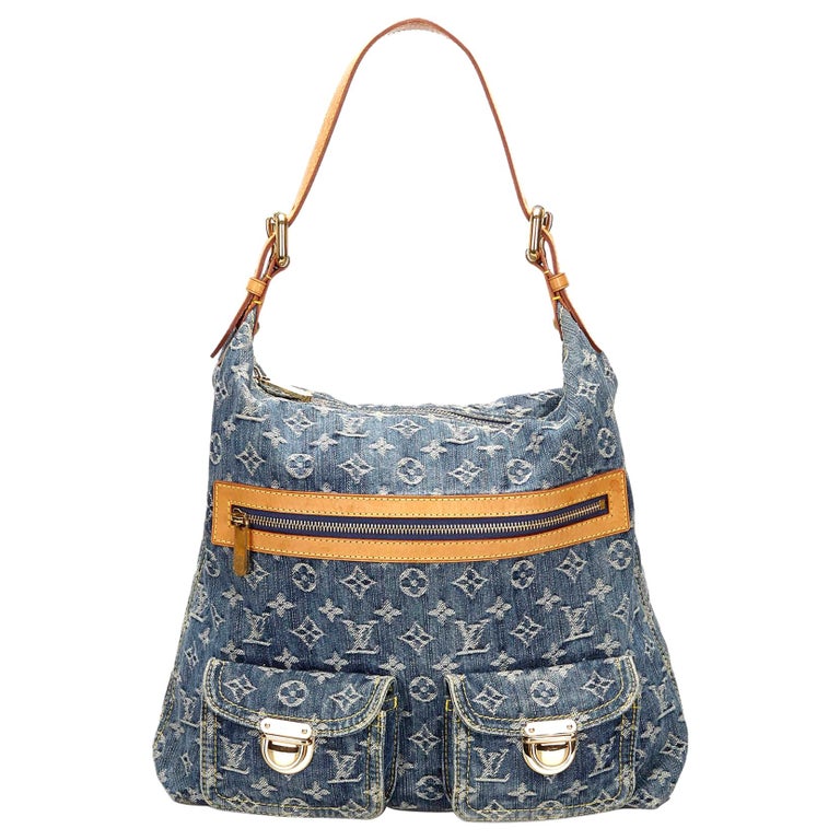 buy authentic louis vuitton material Vintage Authentic Louis Vuitton Blue Fabric Monogram Baggy GM France w LARGE For Sale at 1stdibs