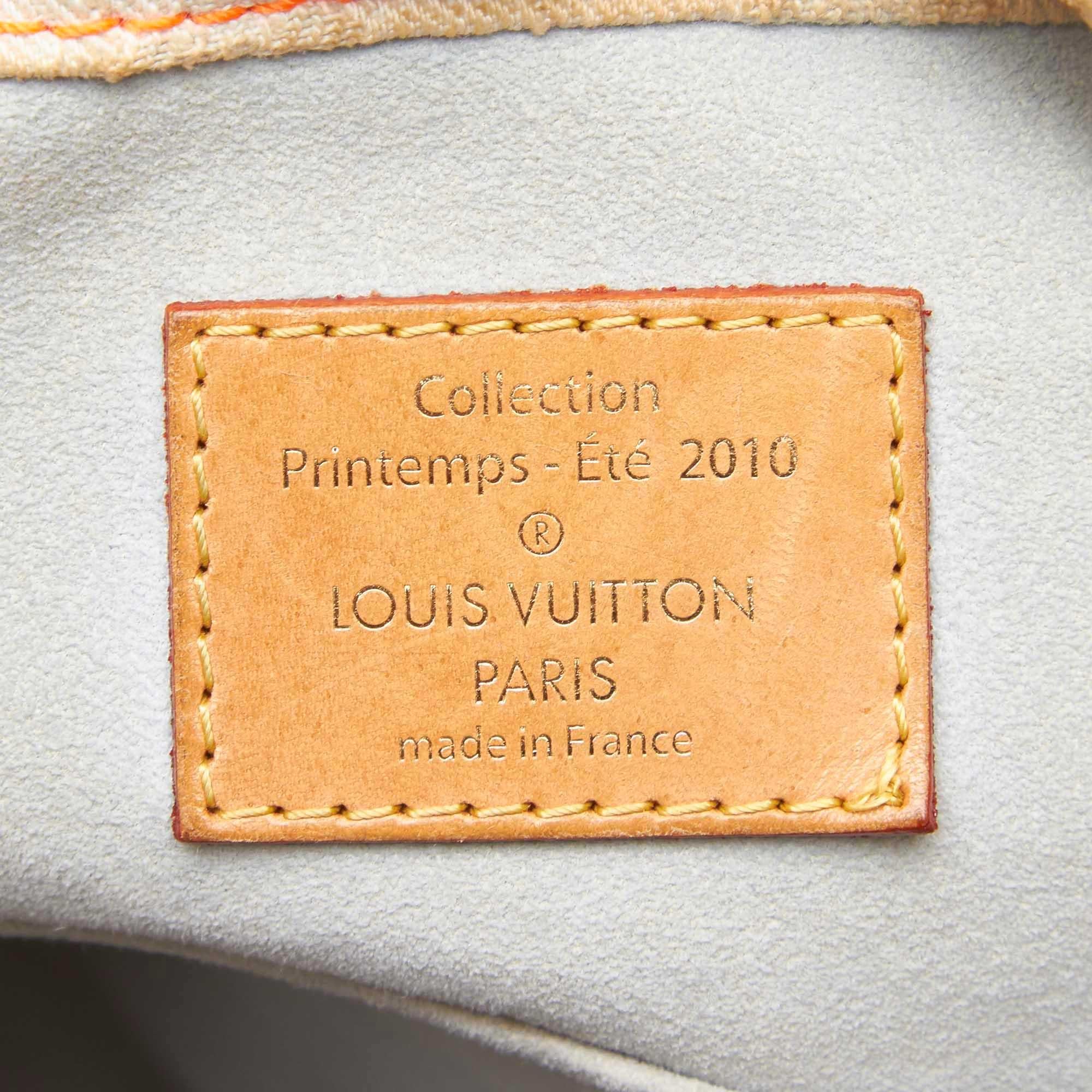 Vintage Authentic Louis Vuitton Blue Fabric Monogram Sunshine FRANCE LARGE  For Sale 1