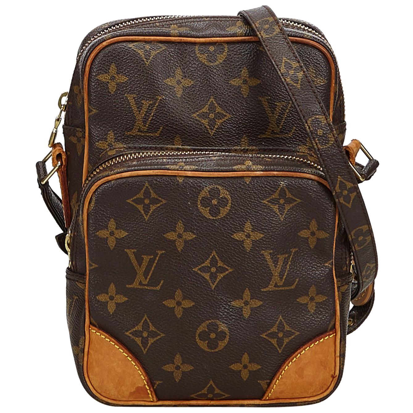 Vintage Authentic Louis Vuitton Brown Amazone France w Dust Bag SMALL  For Sale