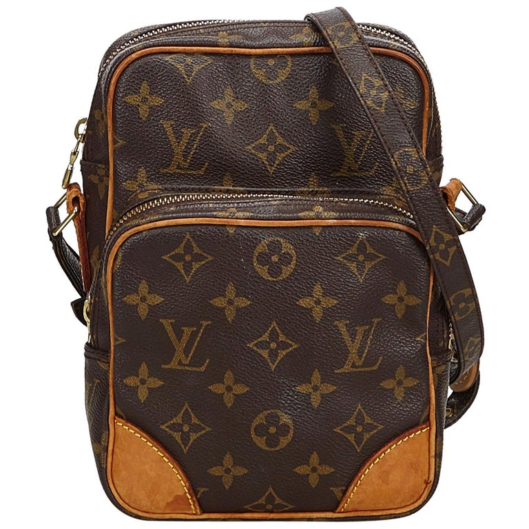 Vintage Authentic Louis Vuitton Brown Amazone France w Dust Bag SMALL For Sale at 1stdibs
