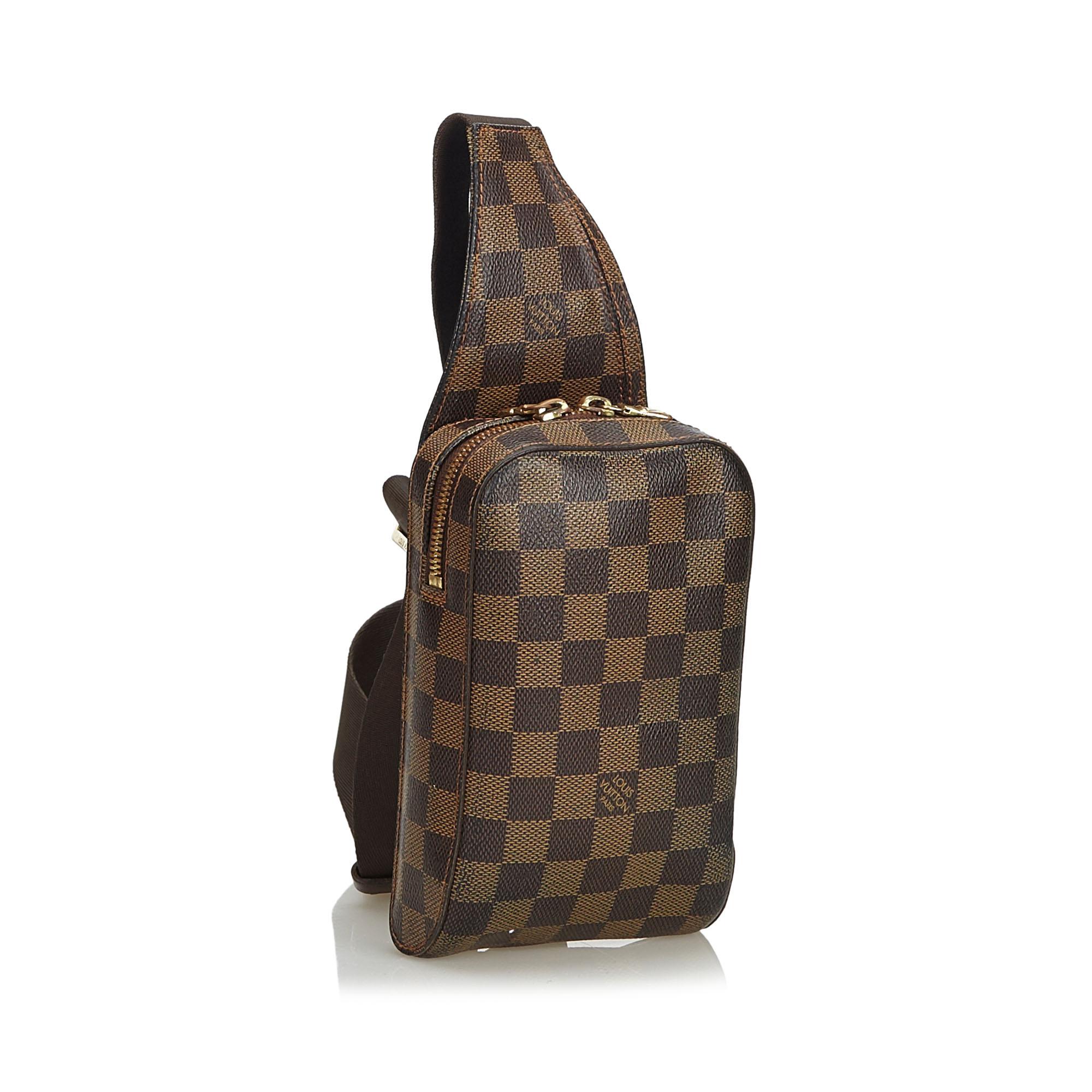 The Geronimos features a damier ebene canvas body, adjustable strap, and top zip closure. It carries as B+ condition rating.

Inclusions: 
This item does not come with inclusions.


Louis Vuitton pieces do not come with an authenticity card please