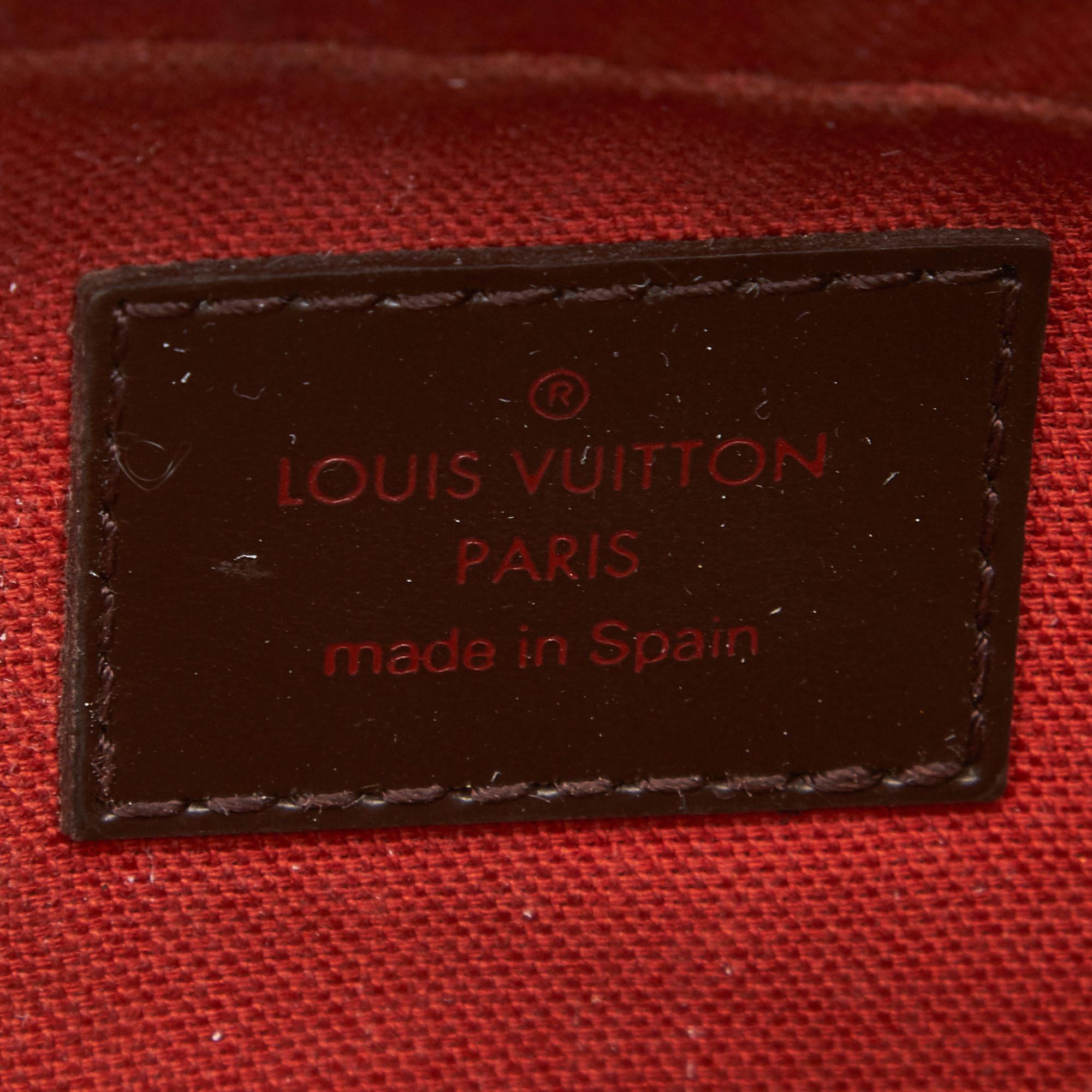Vintage Authentic Louis Vuitton Brown Damier Canvas Ebene Geronimos Spain SMALL  For Sale 1