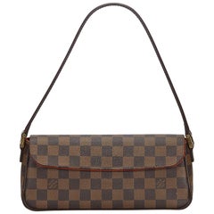 Vintage Authentic Louis Vuitton Brown Damier Canvas Ebene Recoleta France SMALL 