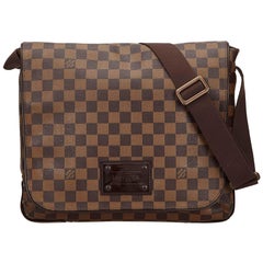 Vintage Authentic Louis Vuitton Brown Ebene Brooklyn MM France MEDIUM