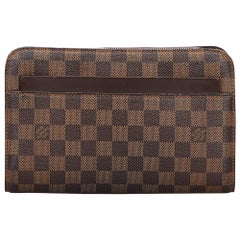 Used Authentic Louis Vuitton Brown Ebene Pochette Saint Paul FRANCE SMALL