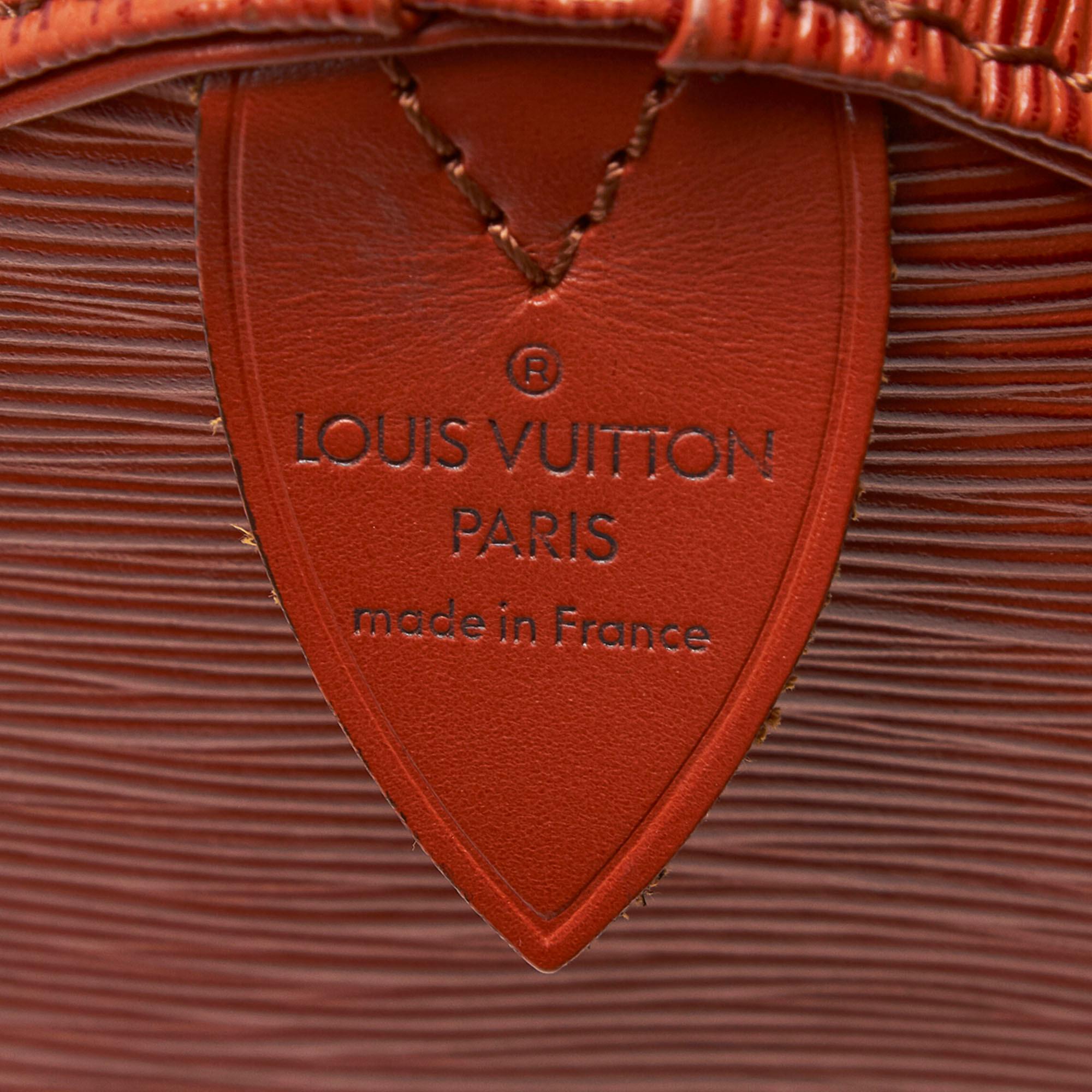 Vintage Authentic Louis Vuitton Brown Epi Leather Speedy 25 France MEDIUM  For Sale 2