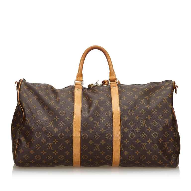 Vintage Authentic Louis Vuitton Brown Keepall 50 France w Padlock ...