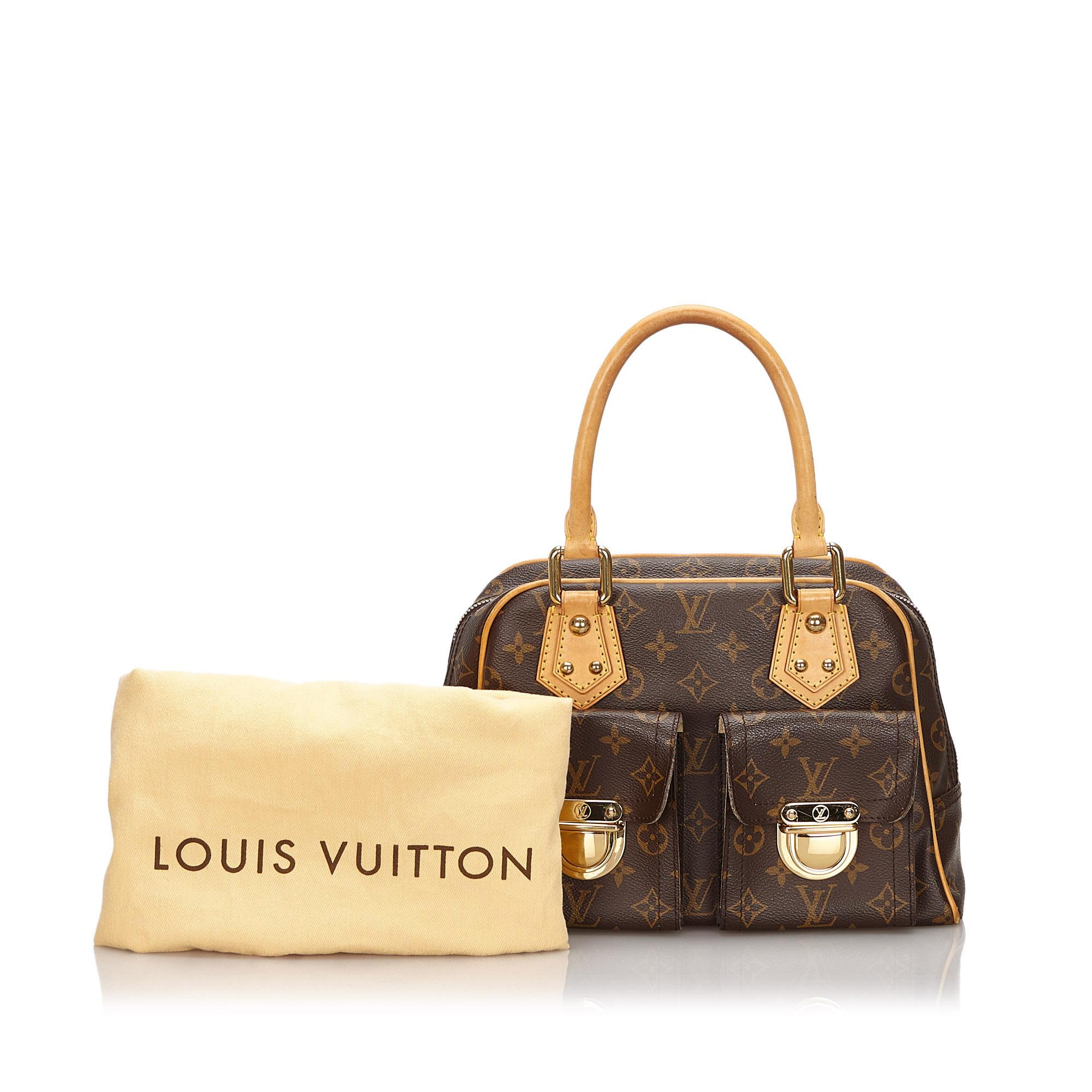 Vintage Authentic Louis Vuitton Brown Manhattan PM France w SMALL  5