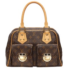 Vintage Authentic Louis Vuitton Brown Manhattan PM France w SMALL