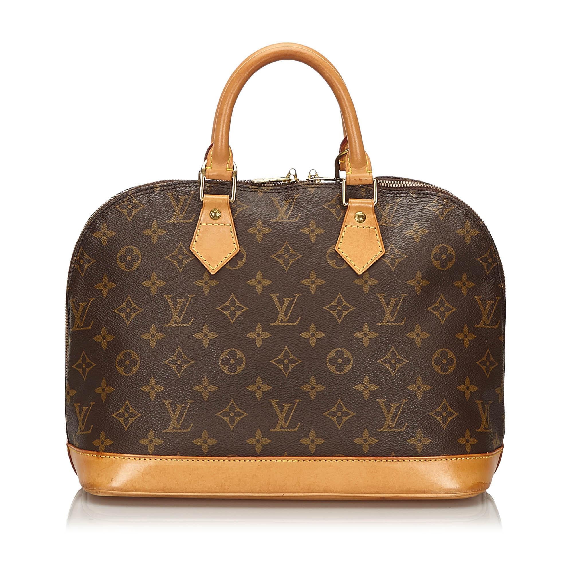 Vintage Authentic Louis Vuitton Brown Monogram Canvas Alma PM France SMALL  In Good Condition For Sale In Orlando, FL