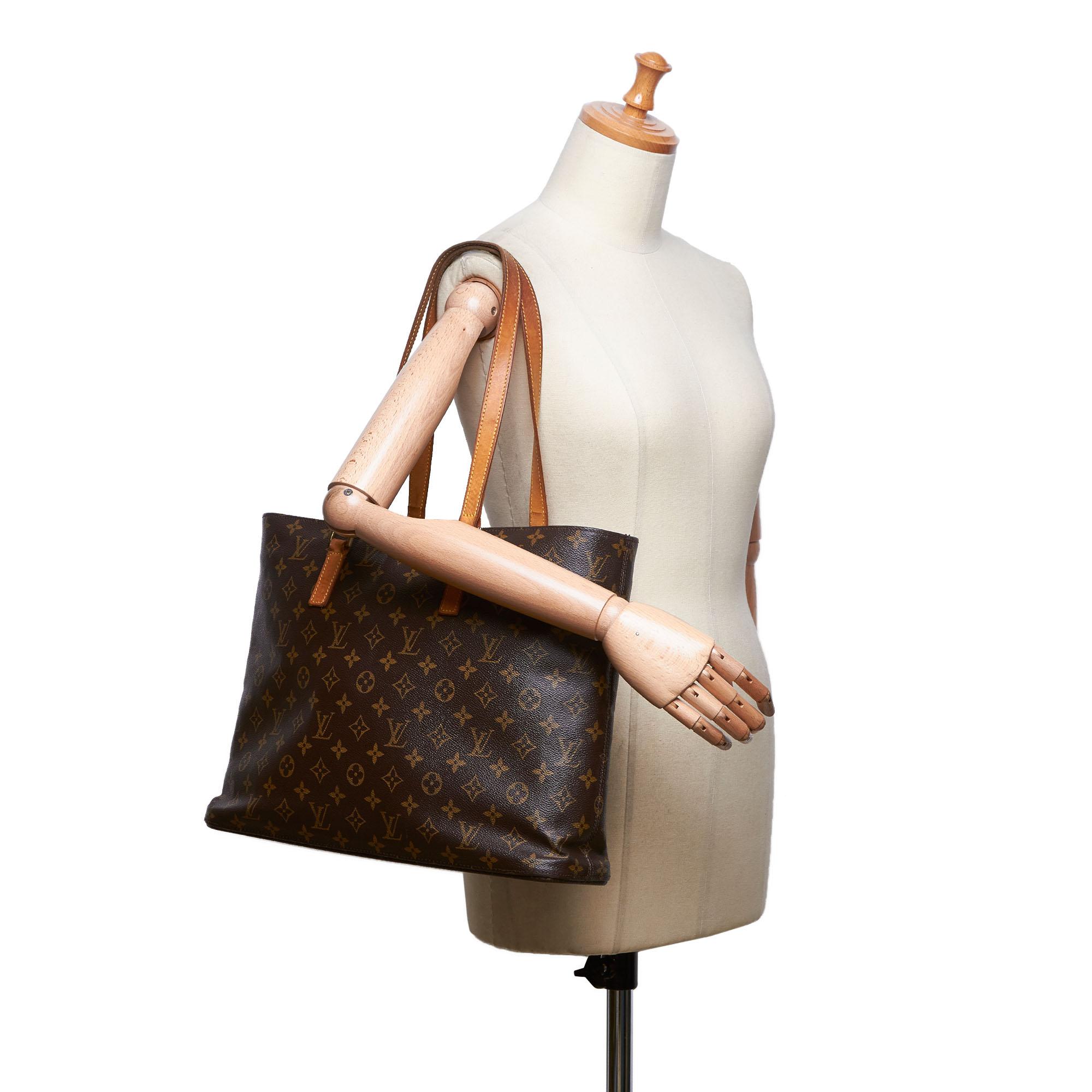 Vintage Authentic Louis Vuitton Brown Monogram Canvas Luco Tote France LARGE 9