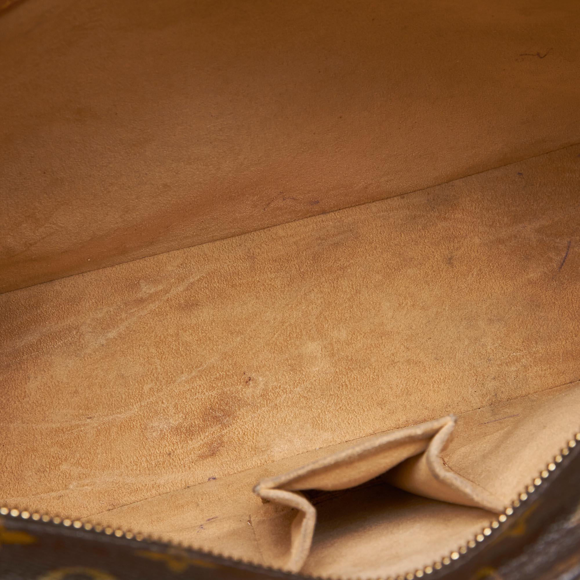Women's Vintage Authentic Louis Vuitton Brown Monogram Canvas Luco Tote France LARGE