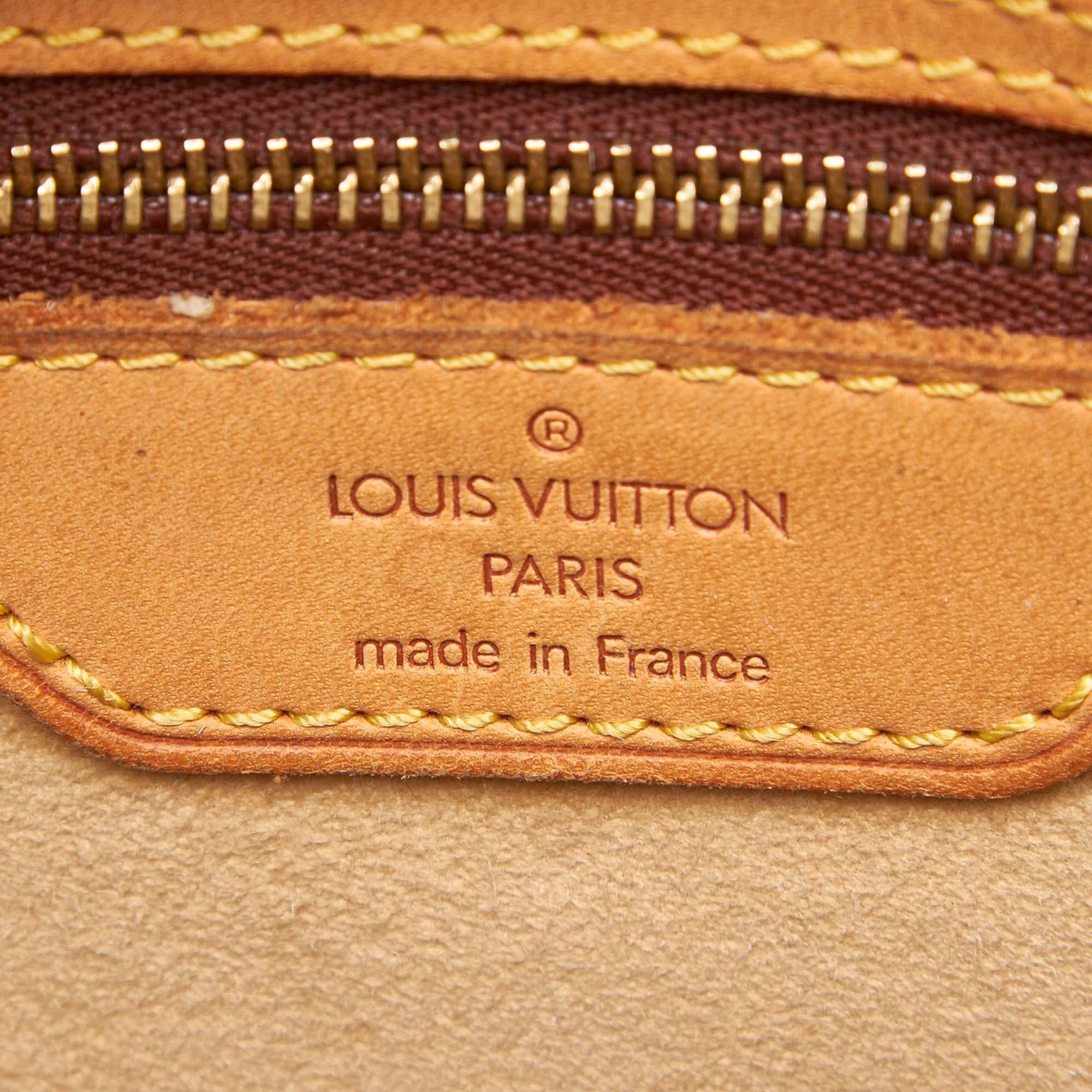 Vintage Authentic Louis Vuitton Brown Monogram Canvas Luco Tote France LARGE 1
