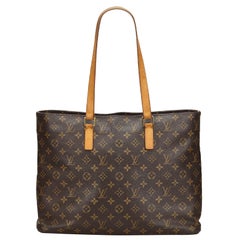 Vintage Authentic Louis Vuitton Brown Monogram Canvas Luco Tote France LARGE