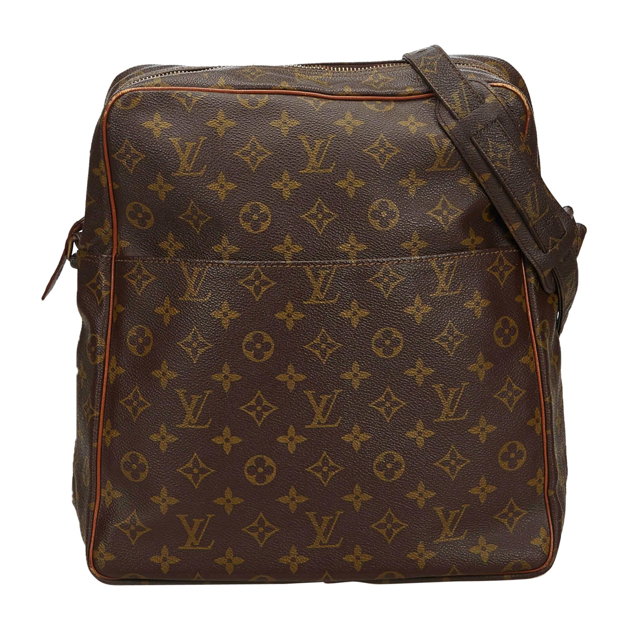 Authentic Louis Vuitton Shoulder Bag Petit Marceau Browns Monogram 23621