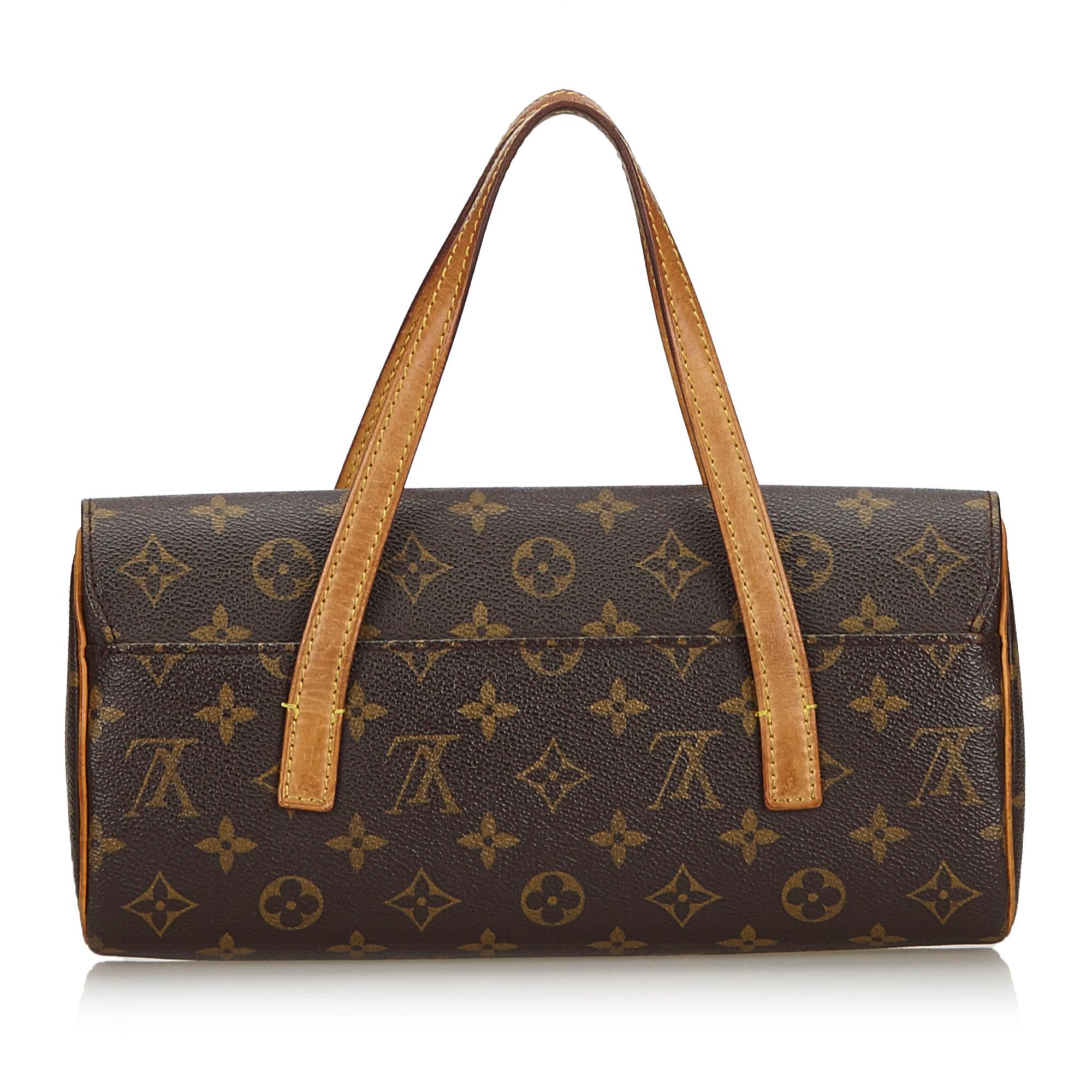 Vintage Authentic Louis Vuitton Brown Monogram Canvas Sonatine France MEDIUM  (Schwarz) im Angebot