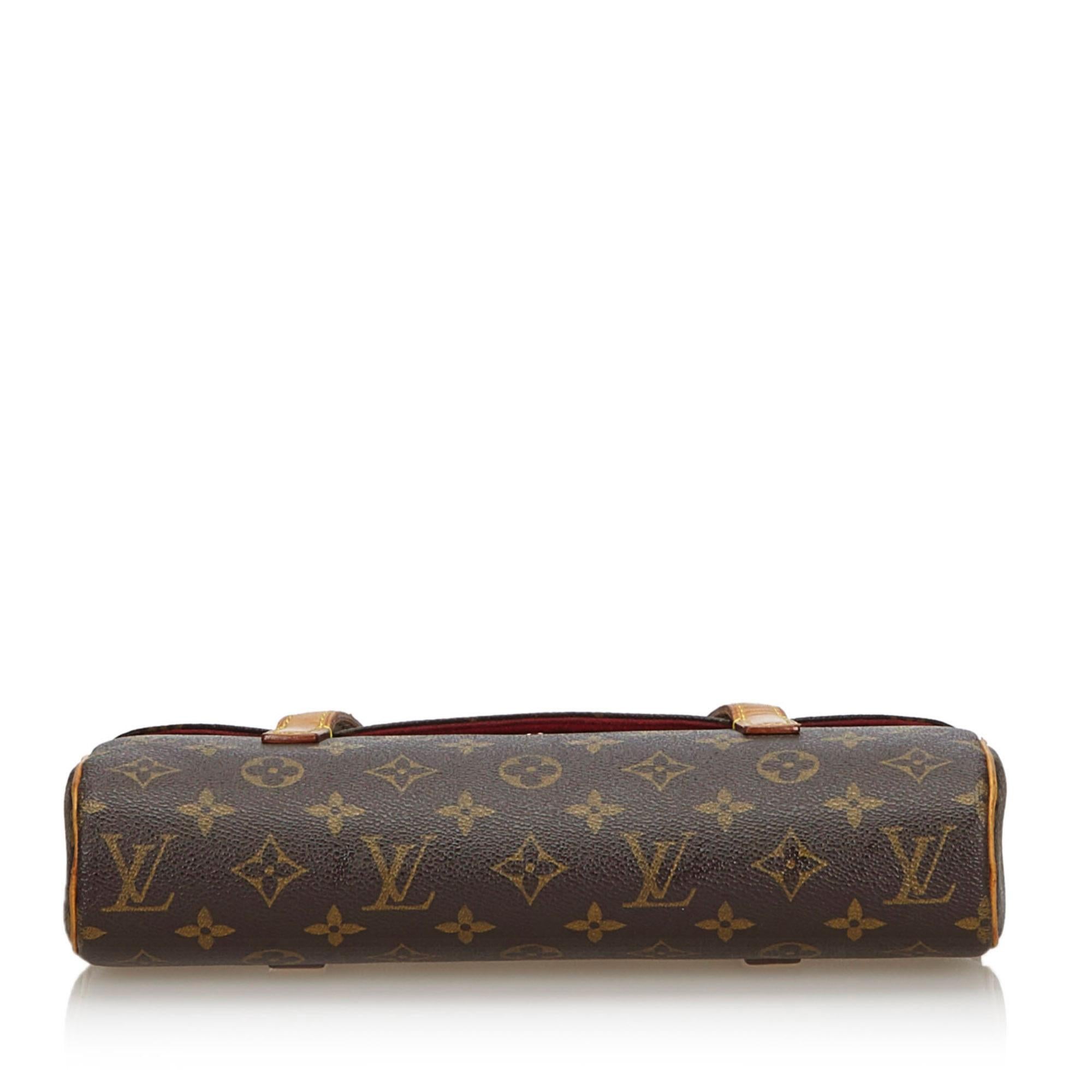 Vintage Authentic Louis Vuitton Brown Monogram Canvas Sonatine France MEDIUM  im Zustand „Gut“ im Angebot in Orlando, FL