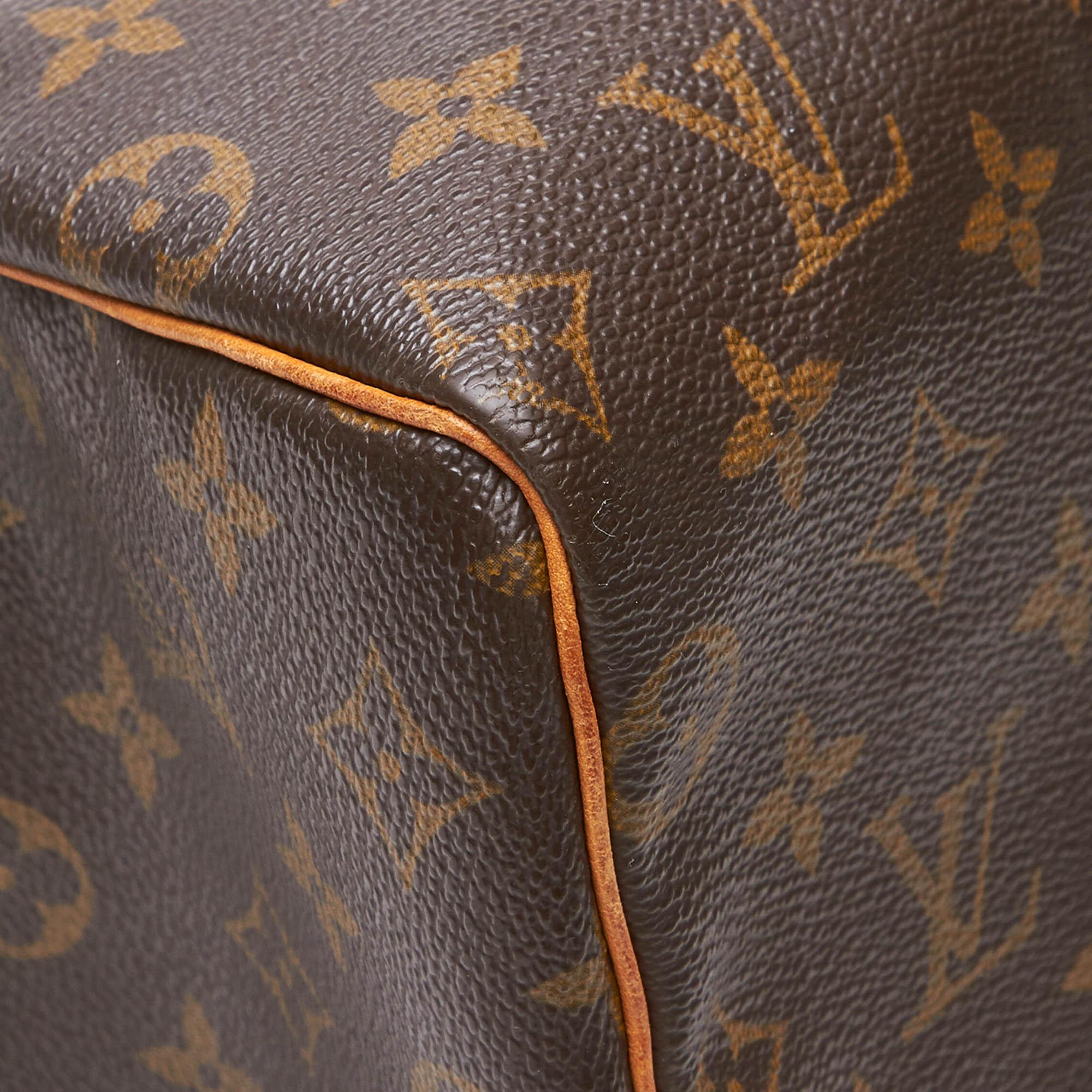 Vintage Authentic Louis Vuitton Brown Monogram Canvas Speedy 25 France MEDIUM  For Sale 5