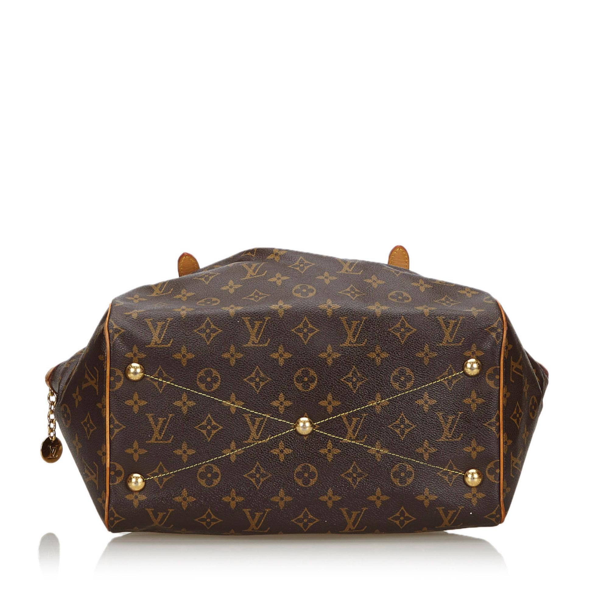 Vintage Authentic Louis Vuitton Brown Monogram Canvas Tivoli GM France LARGE  In Good Condition For Sale In Orlando, FL