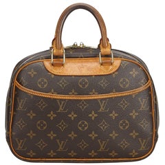 Vintage Authentic Louis Vuitton Brown Monogram Canvas Trouville France MEDIUM