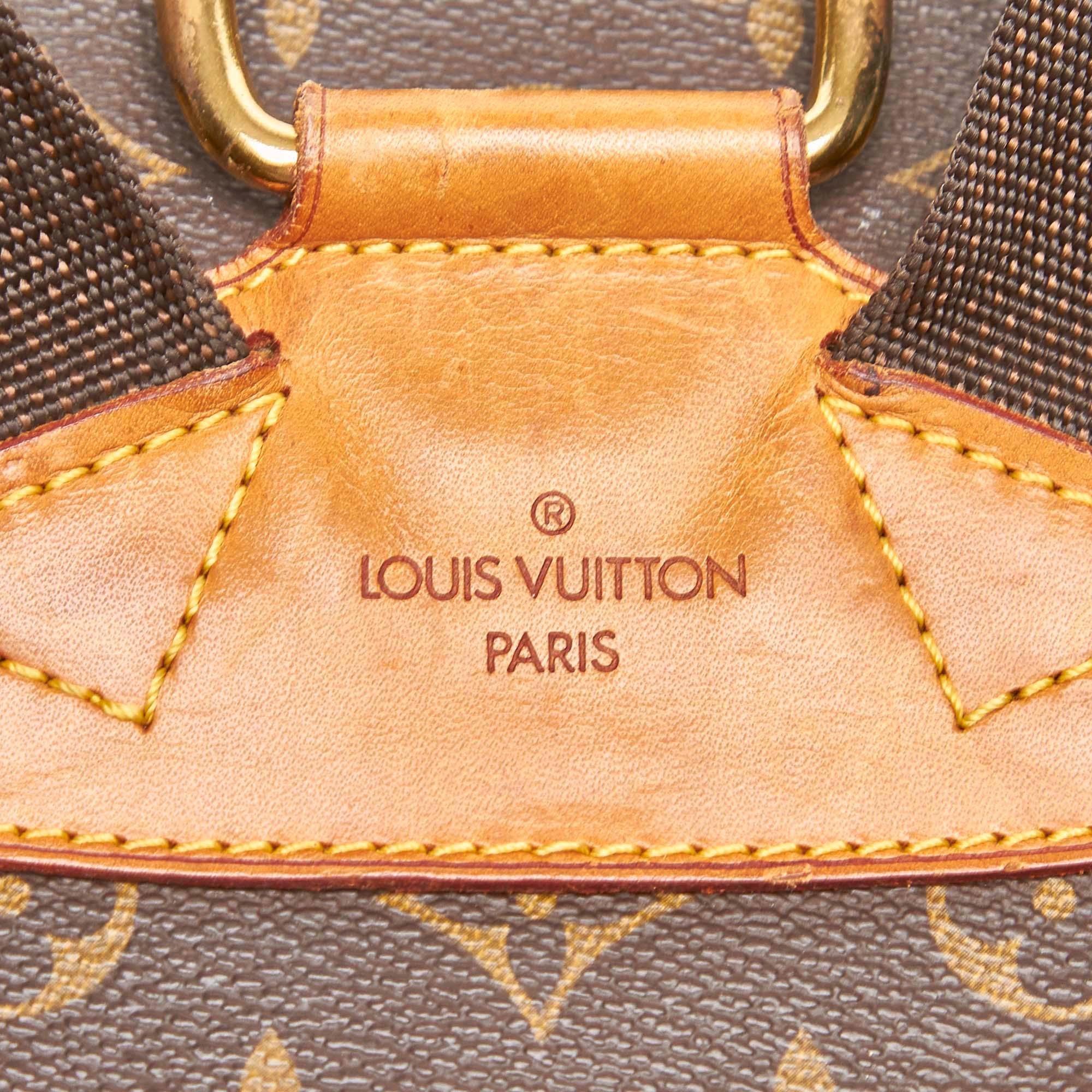 Vintage Authentic Louis Vuitton Brown Montsouris GM France LARGE  For Sale 3