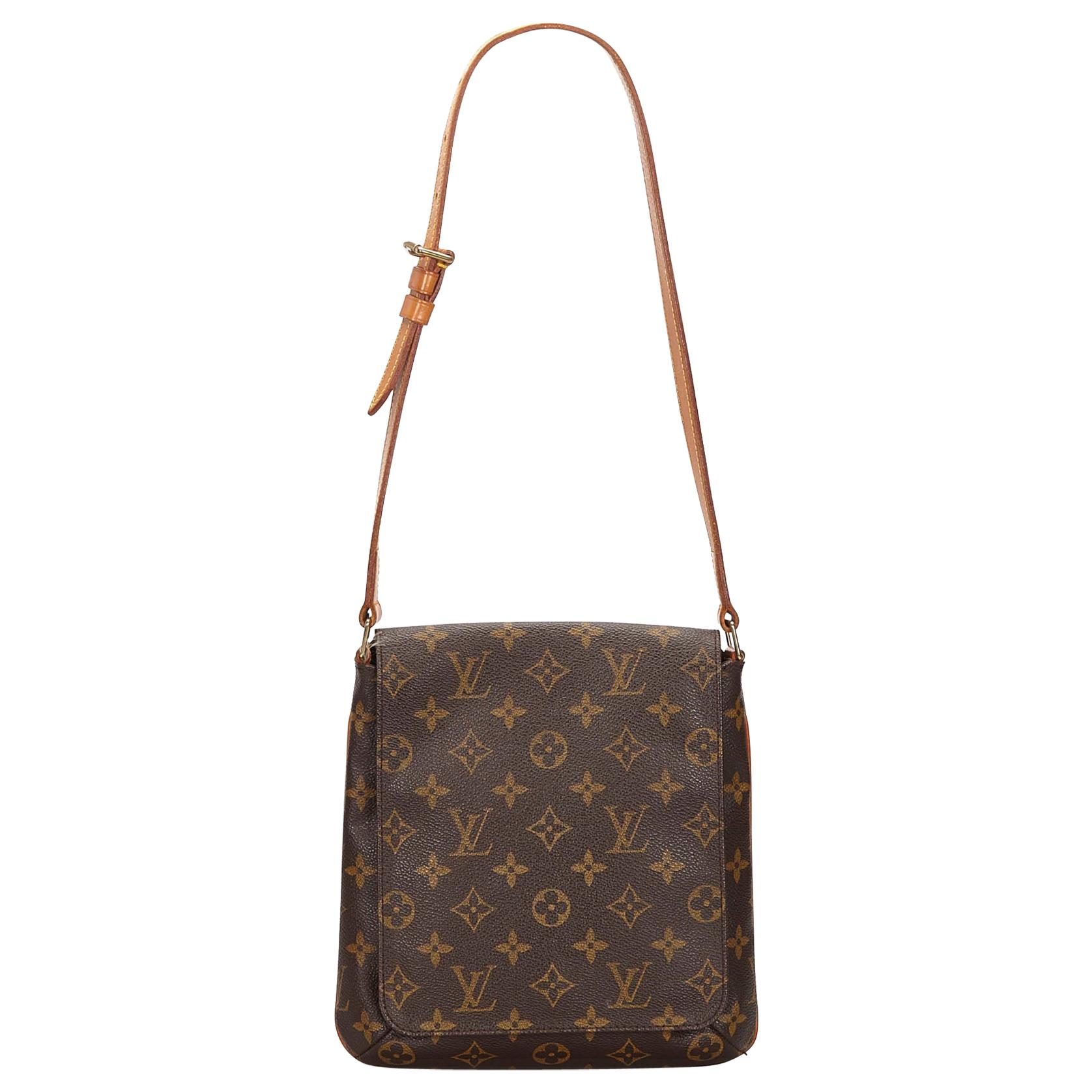 Vintage Authentic Louis Vuitton Brown Musette Salsa Short Strap France MEDIUM