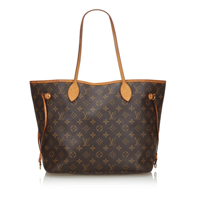 Vintage Authentic Louis Vuitton Brown Neverfull MM France w Dust Bag