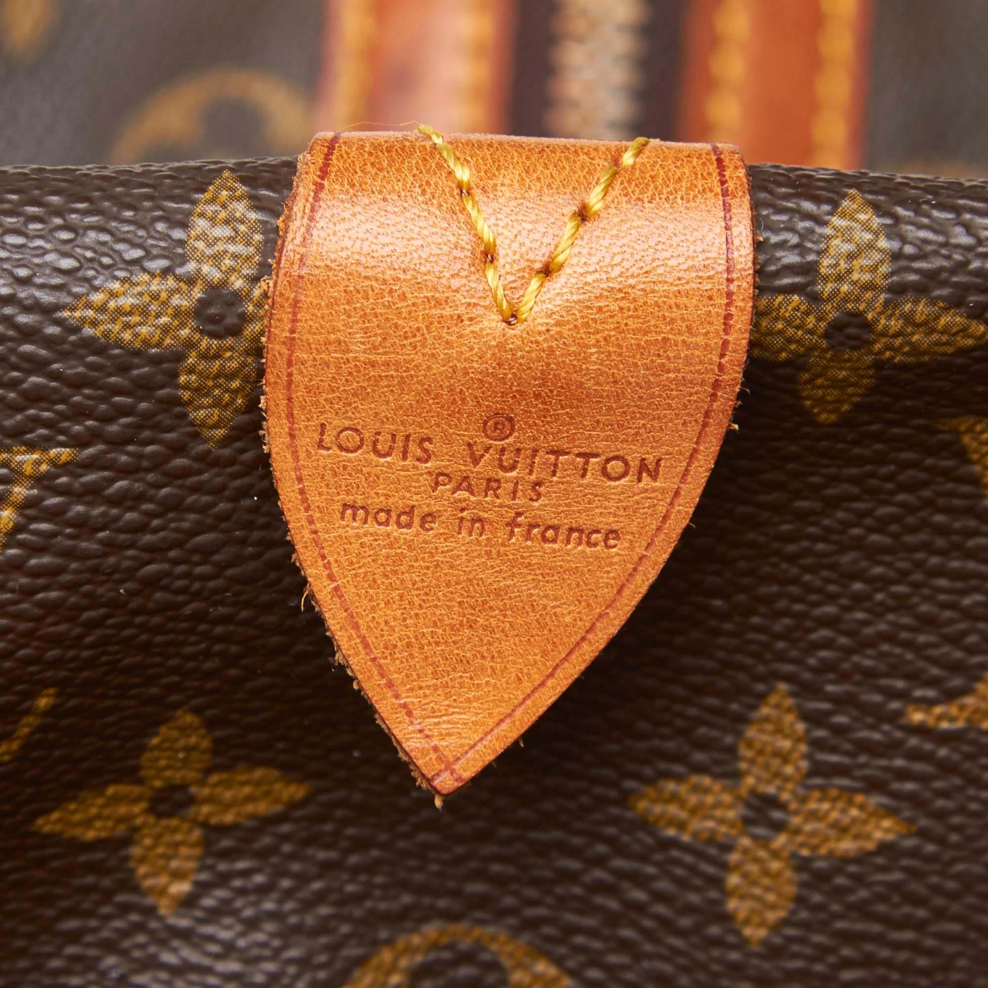 Vintage Authentic Louis Vuitton Brown Sac Souple 35 FRANCE w LARGE  For Sale 1