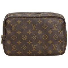 Vintage Authentic Louis Vuitton Brown Trousse Toilette 23 France SMALL
