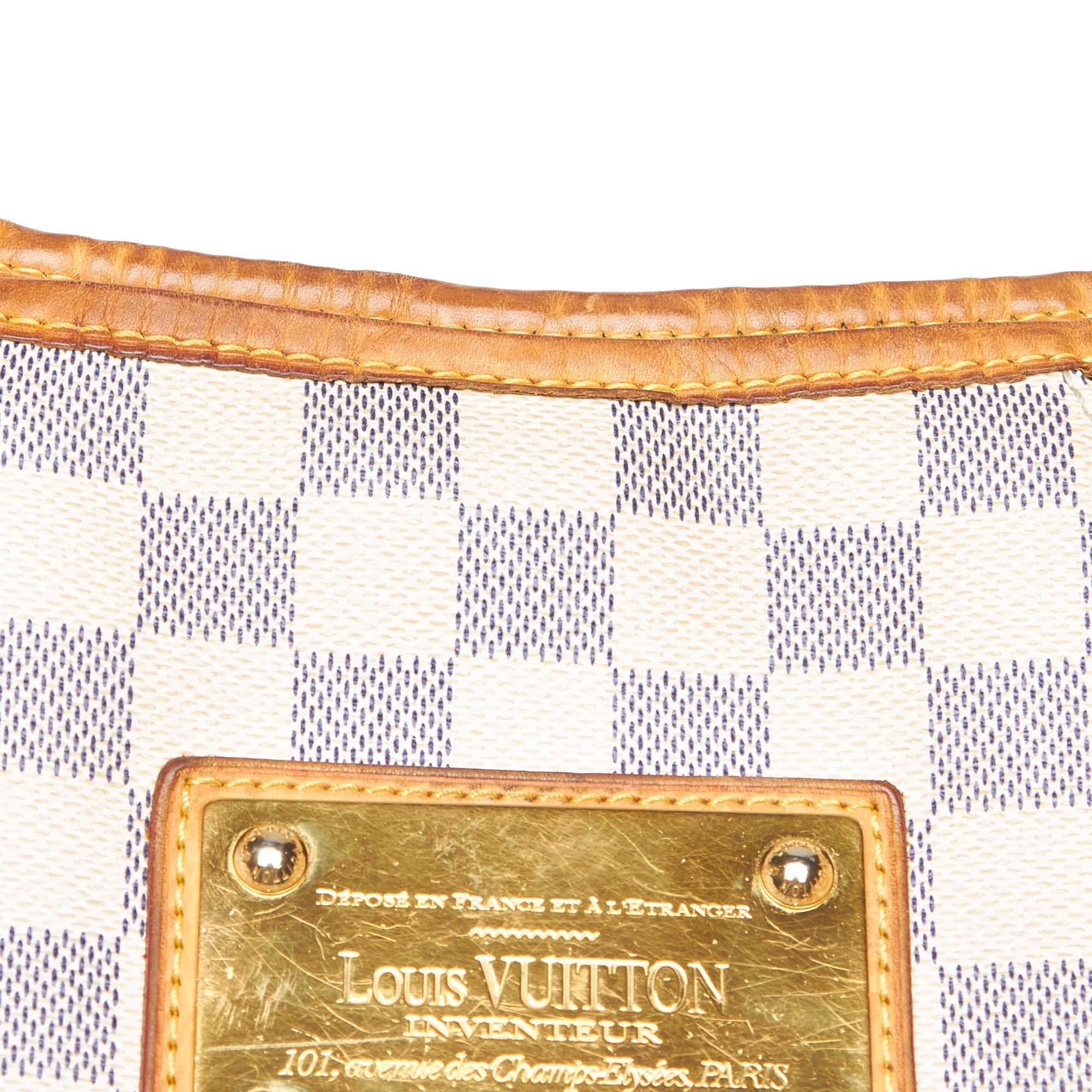 Vintage Authentic Louis Vuitton Damier Canvas Azur Galliera PM France SMALL  For Sale 6