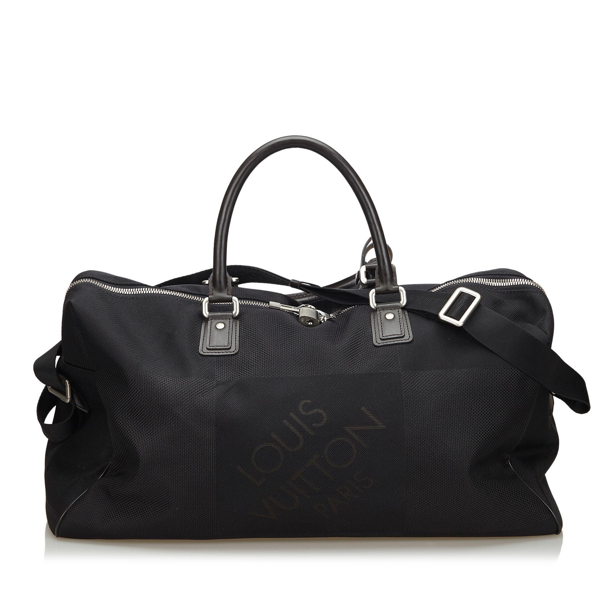Black Vintage Authentic Louis Vuitton Geant Albatross Duffel Bag w Padlock Key LARGE 