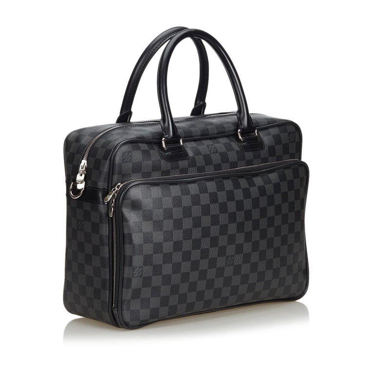 Vintage Authentic Louis Vuitton Graphite Icare Laptop Bag w Dust Bag