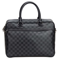 Vintage Authentic Louis Vuitton Graphite Icare Laptop Bag w Dust Bag LARGE 