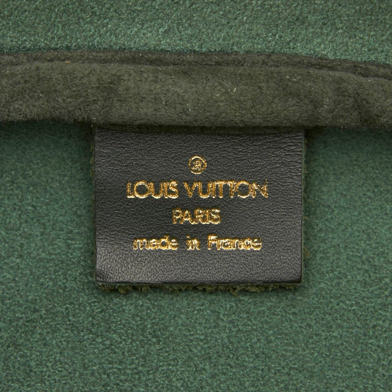 Vintage Authentic Louis Vuitton Green Kendall PM France w Padlock Key SMALL For Sale at 1stdibs