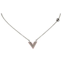 Louis Vuitton Vintage - Lacquer Essential V Necklace - Silver - LV