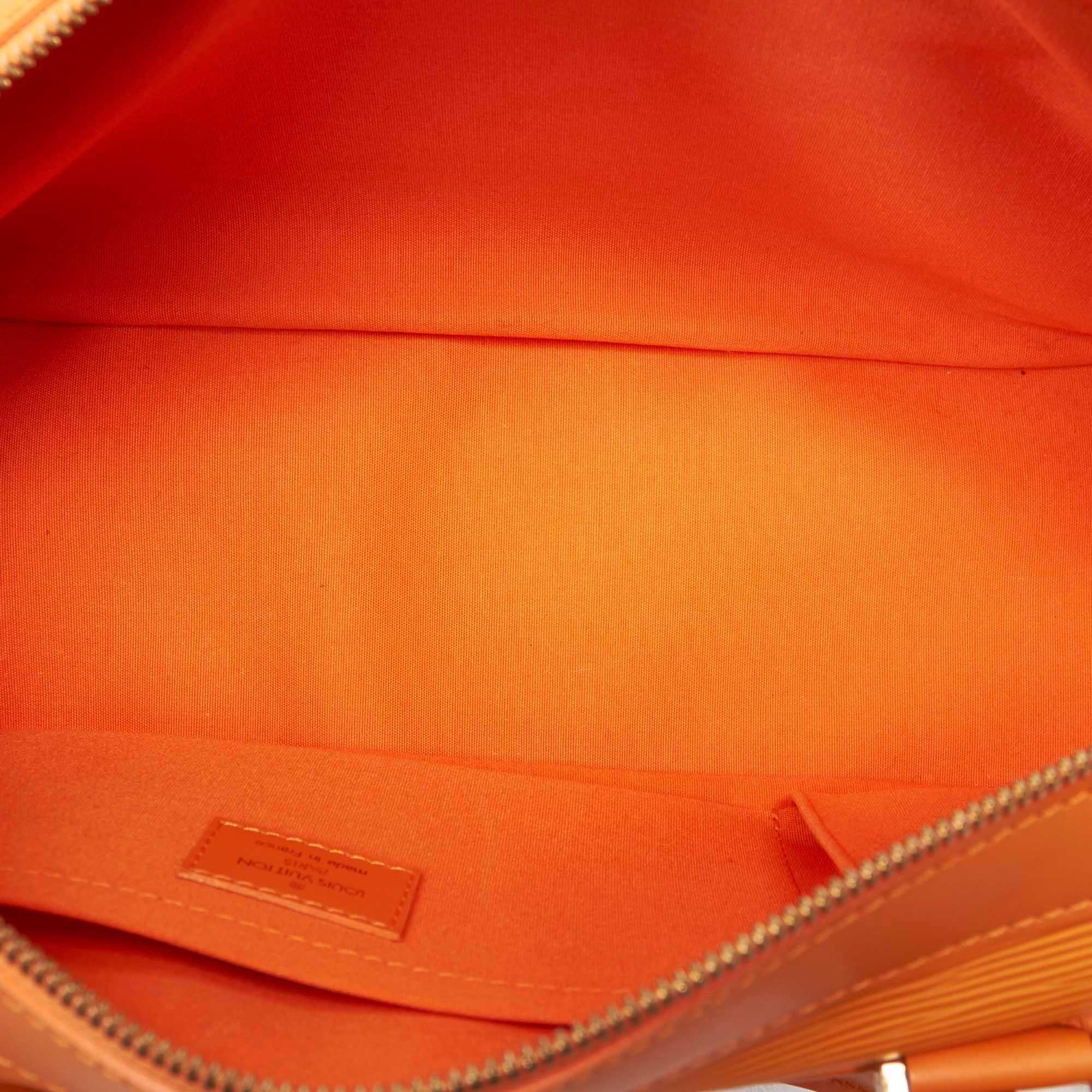 Vintage Authentic Louis Vuitton Orange Epi Leather Dhanura GM France LARGE  For Sale 1